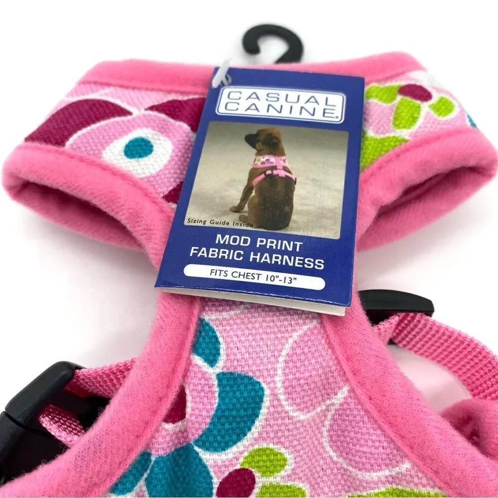 Dog Harness Casual Canine Pink Floral Mod Print XS New